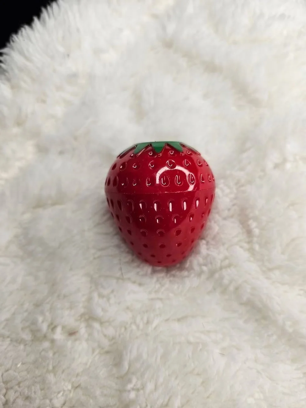Red Strawberry Lip Balm Pod - Portable Fruit-Shaped Balm